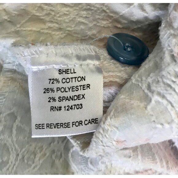 Joni B Women's Art-To-Wear Floral Embroidered Button-Up Shacket. Size M. Coastal - Picture 7 of 10